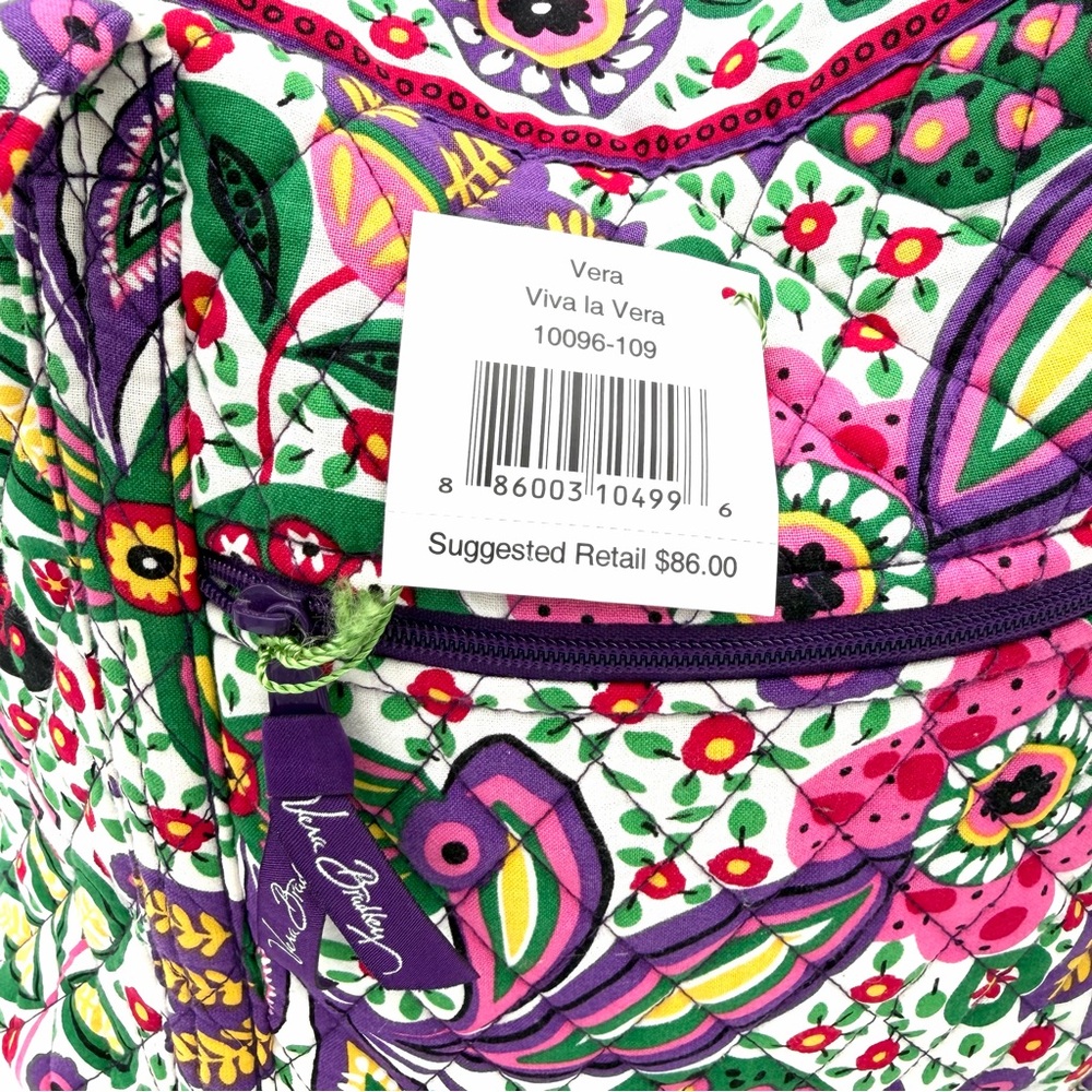 NWT New Vera Bradley Viva La Vera Tote Bag Shoulder Print Large Handbag Carry On - Picture 2 of 4